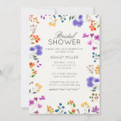 Wildflowerシンプルのブライダルシャワー、結婚Wildflowerの 招待状 (正面)