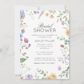 Wildflowerシンプルのブライダルシャワー、結婚Wildflowerの 招待状 (正面)
