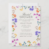 Wildflowerシンプルのブライダルシャワー、結婚Wildflowerの 招待状 (正面)