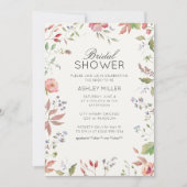 Wildflowerシンプルのブライダルシャワー、結婚Wildflowerの 招待状 (正面)