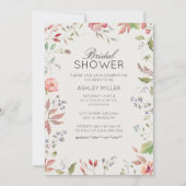 Wildflowerシンプルのブライダルシャワー、結婚Wildflowerの 招待状 (正面)