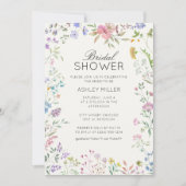 Wildflowerシンプルのブライダルシャワー、結婚Wildflowerの 招待状 (正面)
