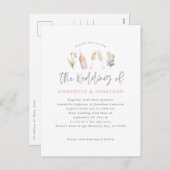 wildflowerフローラシャンパンモダンスクリプトの発表 シーズンポストカード (正面/裏面)