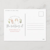 wildflowerフローラシャンパンモダンスクリプトの発表 シーズンポストカード (裏面)