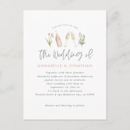 wildflowerフローラシャンパンモダンスクリプトの発表 シーズンポストカード