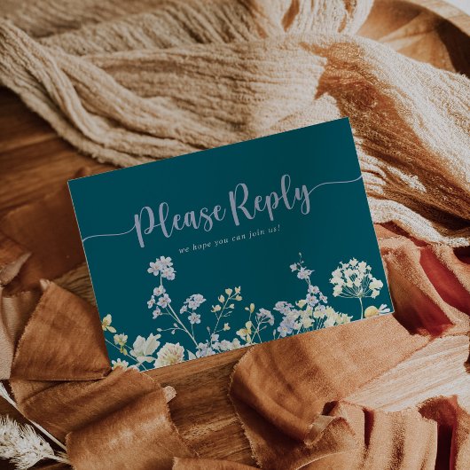 Wildflowerメニュエレガントー選択RSVPポストカード ポストカード