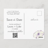 Wildflowerモダン日付の写真を保存 ポストカード (裏面)