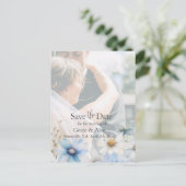 Wildflowerモダン日付の写真を保存 ポストカード (スタンド正面)