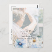 Wildflowerモダン日付の写真を保存 ポストカード (正面/裏面)