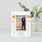 Wildflowerモダン日付の写真を保存 ポストカード (スタンド正面)