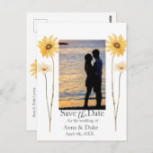 Wildflowerモダン日付の写真を保存 ポストカード (正面/裏面)