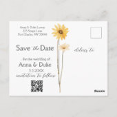 Wildflowerモダン日付の写真を保存 ポストカード (裏面)