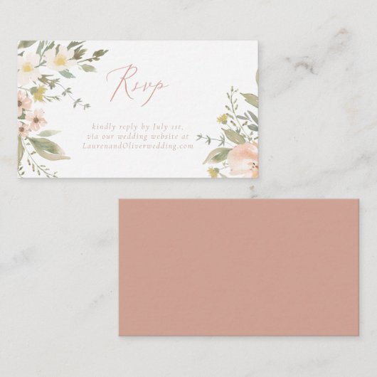 Wildflowerロマンスの出欠確認:Webサイトカードで エンクロージャーカード (正面/裏面)