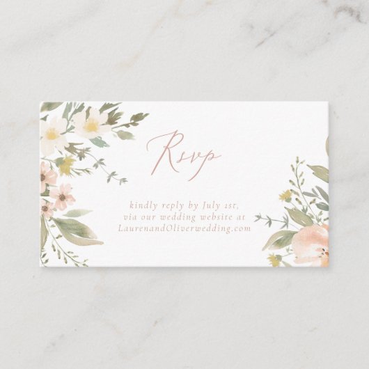 Wildflowerロマンスの出欠確認：Webサイトカードで エンクロージャーカード (正面)