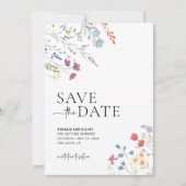 Wildflower日付を保存し、Boho日付を保存 招待状 (正面)