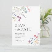 Wildflower日付を保存し、Boho日付を保存 招待状 (スタンド正面)