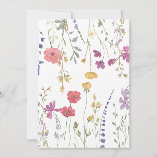 Wildflower日付を保存し、Boho日付を保存 招待状 (裏面)