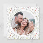 wildflower素朴写真の招待状を保存する (裏面)