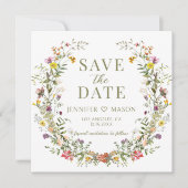 wildflower素朴写真の招待状を保存する (正面)