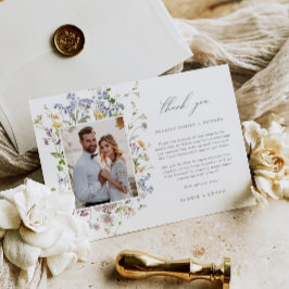 Wildflower結婚のサンキューカードとPhoto Boho サンキューカード