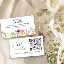 Wildflower ウェディング ウェブサイト QRコード オンライン RSVP エンクロージャーカード
