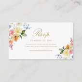 Wildflower ウェディング QRコード RSVP カード (正面)