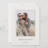 Wildflower エレガント Beige Photo Save the Date 招待状 (裏面)