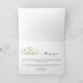 Wildflower エレガント Two Photo's 結婚 Thank You サンキューカード (内部)