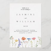 Wildflower オーダーメイド ウェディング 箔招待状 (正面)