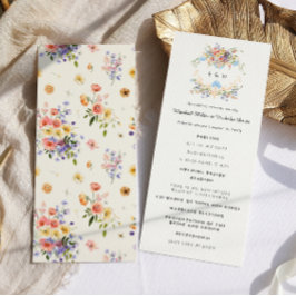 Wildflower モノグラム | 華やかでボヘミアンな結婚式プログラム プログラム