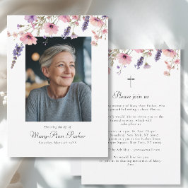 Wildflower "人生の祝賀" 写真葬儀 招待状