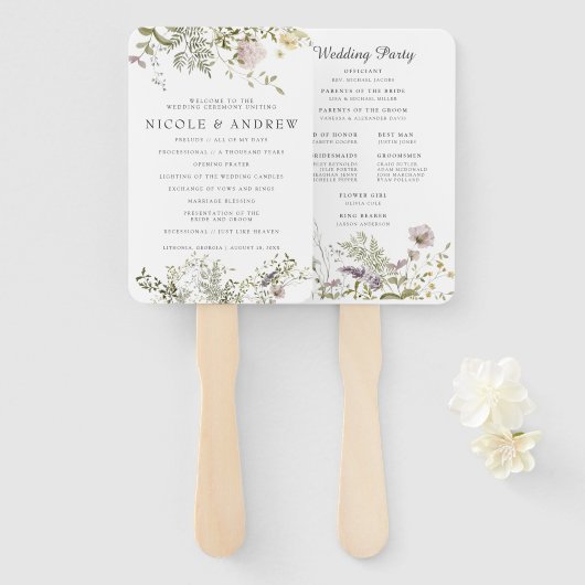 Wildflower | 結婚式プログラムハンドファン ハンドファン (正面&裏面)