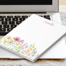 Wildflower 縁どかわいらしパーソナライズされた Notepad