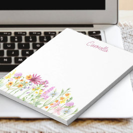 Wildflower 縁どかわいらしパーソナライズされた Notepad ノートパッド