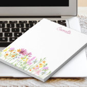 Wildflower 縁どかわいらしパーソナライズされた Notepad ノートパッド