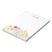 Wildflower 縁どかわいらしパーソナライズされた Notepad ノートパッド (回転)