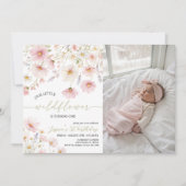 Wildflower 1歳の誕生日フォト招待状 招待状 (正面)