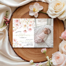 Wildflower 1歳の誕生日フォト招待状 招待状