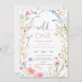 Wildflower 1st Birthday Invitation Template, Edita 招待状 (正面)