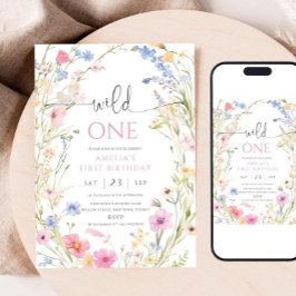 Wildflower 1st Birthday Invitation Template, Edita 招待状