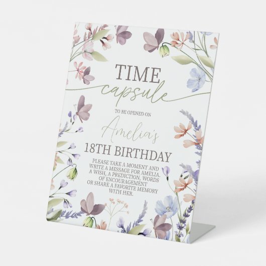 Wildflower 1st Birthday Time Capsule Sign 台座サイン (正面)