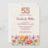 Wildflower 55歳の誕生日パーティー - 花柄 招待状 (正面)