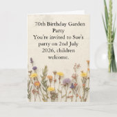 Wildflower 70th Birthday Garden Party Floral  カード (正面)
