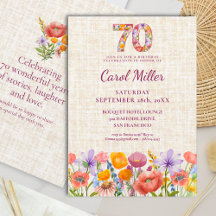 Wildflower 70th Birthday Party - Floral Number