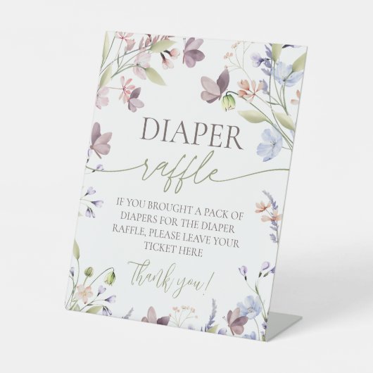 Wildflower 8x10 Diaper Raffle Table Sign 台座サイン (正面)