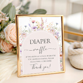Wildflower 8x10 Diaper Raffle Table Sign 台座サイン