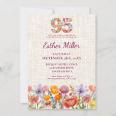 Wildflower 95th Birthday Party - Floral Number 招待状 (正面)