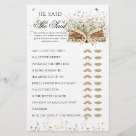 Wildflower A New Chapter Begin Bridal Shower Game