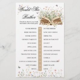 Wildflower A New Chapter Begin Bridal Shower Game