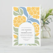 Wildflower Abstract Floral Modern Spring Wedding 招待状 (スタンド正面)